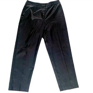 Apostrophe Stretch Satin High-Rise Flat Front Dress Pants Sz 12 Black 105G